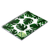 Dunkelgrüne tropische Palmen Blätter Sommer botani Notizblock (Linke Seite)