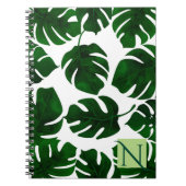 Dunkelgrüne tropische Palmen Blätter Sommer botani Notizblock (Vorderseite)