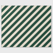 Dunkelgrüne und antike weiße Streifen Geschenkpapier (Flach)
