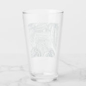 dunkelgrüne und aquamarine Monstera-Blätter & Lili Glas (Rückseite)