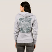 dunkelgrüne und aquamarine Monstera-Blätter & Lili Hoodie (Schwarz voll)