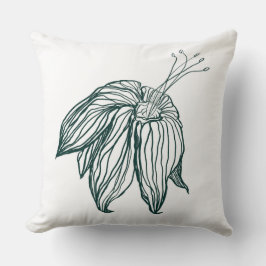 dunkelgrüne und aquamarine Monstera-Blätter & Lili Kissen