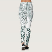 dunkelgrüne und aquamarine Monstera-Blätter & Lili Leggings (Rückseite)