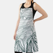 dunkelgrüne und aquamarine Monstera-Blätter & Lili Schürze (InSitu)