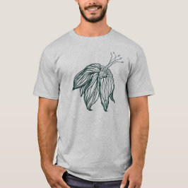 dunkelgrüne und aquamarine Monstera-Blätter & Lili T-Shirt
