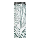 dunkelgrüne und aquamarine Monstera-Blätter & Lili Thermosbecher (Rückseite)
