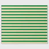 Dunkelgrüne und beige Streifen Geschenkpapier (Flach)