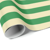 Dunkelgrüne und beige Streifen Geschenkpapier (Rolleneckpunkt)