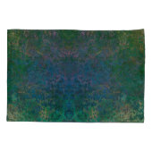 Dunkelgrüne und blaue Alkoholtinte Abstrakt Kissenbezug (Rückseite)