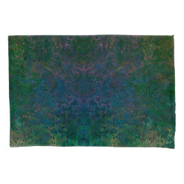 Dunkelgrüne und blaue Alkoholtinte Abstrakt Kissenbezug