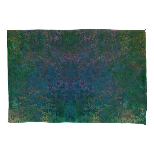 Dunkelgrüne und blaue Alkoholtinte Abstrakt Kissenbezug (Vorderseite)