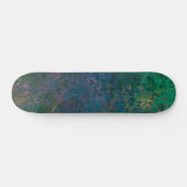 Dunkelgrüne und blaue Alkoholtinte Abstrakt Skateboard (Horizontal)