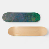 Dunkelgrüne und blaue Alkoholtinte Abstrakt Skateboard (Horizontal)
