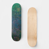 Dunkelgrüne und blaue Alkoholtinte Abstrakt Skateboard (Vorderseite)