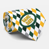 Dunkelgrüne und gelbe Raute Krawatte (Gerollt)