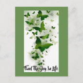 Dunkelgrüne und graue Butterfetts Postkarte (Vorderseite)