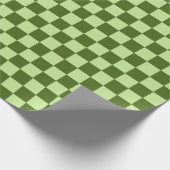 Dunkelgrüne und hellgrüne Schachbretter Geschenkpapier (Ecke)