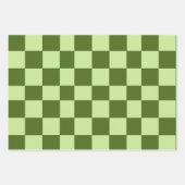 Dunkelgrüne und hellgrüne Schachbretter Geschenkpapier Set (Vorderseite)