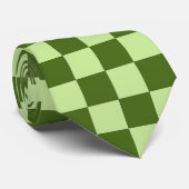 Dunkelgrüne und hellgrüne Schachbretter Krawatte (Gerollt)