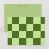 Dunkelgrüne und hellgrüne Schachbretter Postkarte (Vorne/Hinten)