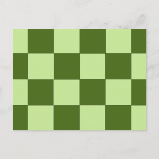 Dunkelgrüne und hellgrüne Schachbretter Postkarte (Vorderseite)