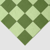 Dunkelgrüne und hellgrüne Schachbretter Seidenpapier (Detail)