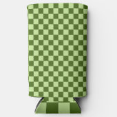 Dunkelgrüne und hellgrüne Schachbretter Selters Dosenkühler (Vorderseite)