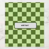Dunkelgrüne und hellgrüne Schachbretter Weinetikett (Einzelnes Label)