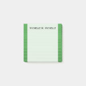 Dunkelgrüne und hellgrüne Streifen/Rohrmuster Post-it Klebezettel (Vorderseite)