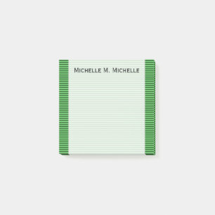 Dunkelgrüne und hellgrüne Streifen/Rohrmuster Post-it Klebezettel