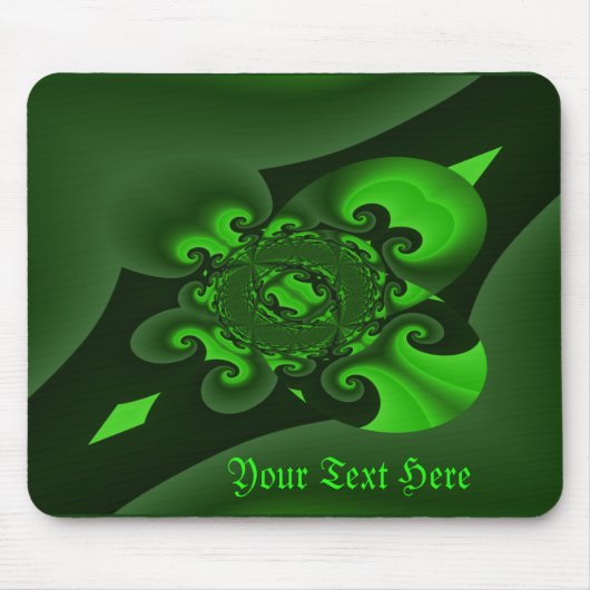 Dunkelgrüne und Limone Spiralwaage Mousepad (Vorne)