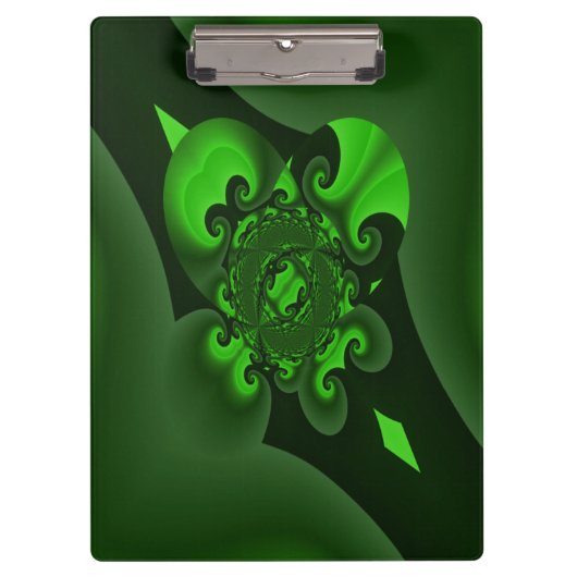 Dunkelgrüne und Limone Spiralwelle Klemmbrett (Vorderseite)