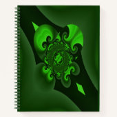 Dunkelgrüne und Limone Spiralwelle Notizblock (Vorderseite)