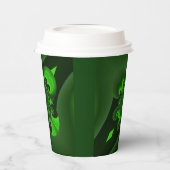 Dunkelgrüne und Limone Spiralwelle Pappbecher (Links)