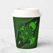 Dunkelgrüne und Limone Spiralwelle Pappbecher (Rückseite)