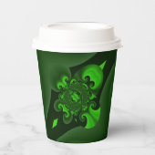 Dunkelgrüne und Limone Spiralwelle Pappbecher (Vorderseite)
