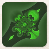 Dunkelgrüne und Limone Spiralwelle Rechteckiger Pappuntersetzer (Vorderseite)