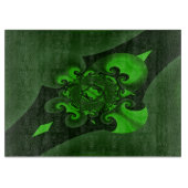 Dunkelgrüne und Limone Spiralwelle Schneidebrett (Vorderseite)