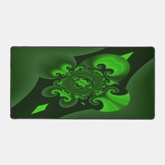 Dunkelgrüne und Limone Spiralwelle Schreibtischunterlage (Vorderseite)
