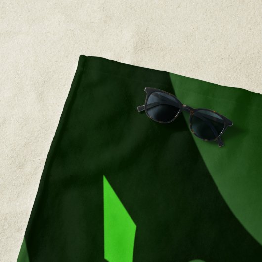 Dunkelgrüne und Limone Spiralwelle Strandtuch (Beispiel)