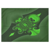 Dunkelgrüne und Limone Spiralwelle Tischdecke (Vorderseite (Horizontal))