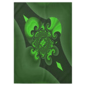 Dunkelgrüne und Limone Spiralwelle Tischdecke (Vorderseite)