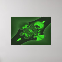 Dunkelgrüne und Limone Spiralwellenkanvas drucken