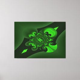 Dunkelgrüne und Limone Spiralwellenkanvas drucken Leinwanddruck