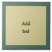 Dunkelgrüne und pastellgelbe Vorlage Fliese (Vorderseite)