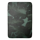 Dunkelgrüne und schwarze tropische Palmen Blätter  Badematte (Vorderseite Vertikal)