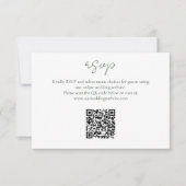 Dunkelgrüne und weiße Blütenmonogramm QR-Hochzeit  RSVP Karte (Vorderseite)