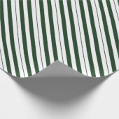 Dunkelgrüne und weiße Kerzen Diagonale Streifen Geschenkpapier (Ecke)