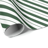 Dunkelgrüne und weiße Kerzen Diagonale Streifen Geschenkpapier (Rolleneckpunkt)