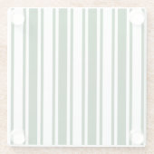 Dunkelgrüne und weiße Streifen aus Süßigkeiten Glasuntersetzer (Rückseite)